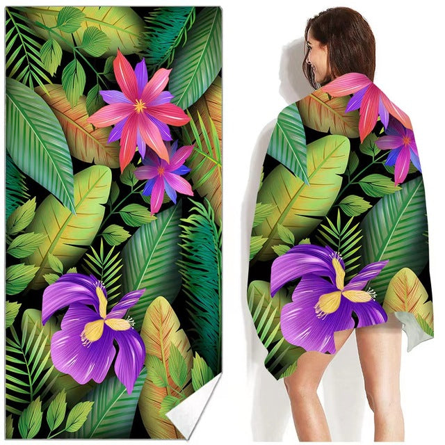 Soft Printed Beach Towel – Large Lightweight Microfibre Towel for Beach, Pool & Travel