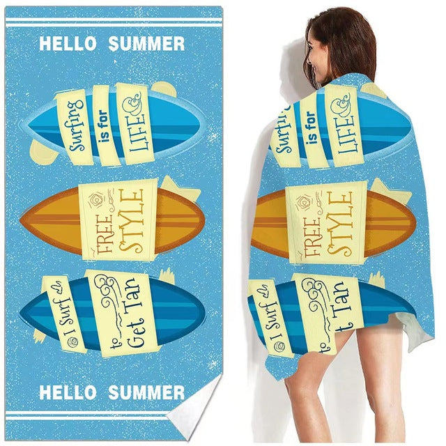 Soft Printed Beach Towel – Large Lightweight Microfibre Towel for Beach, Pool & Travel