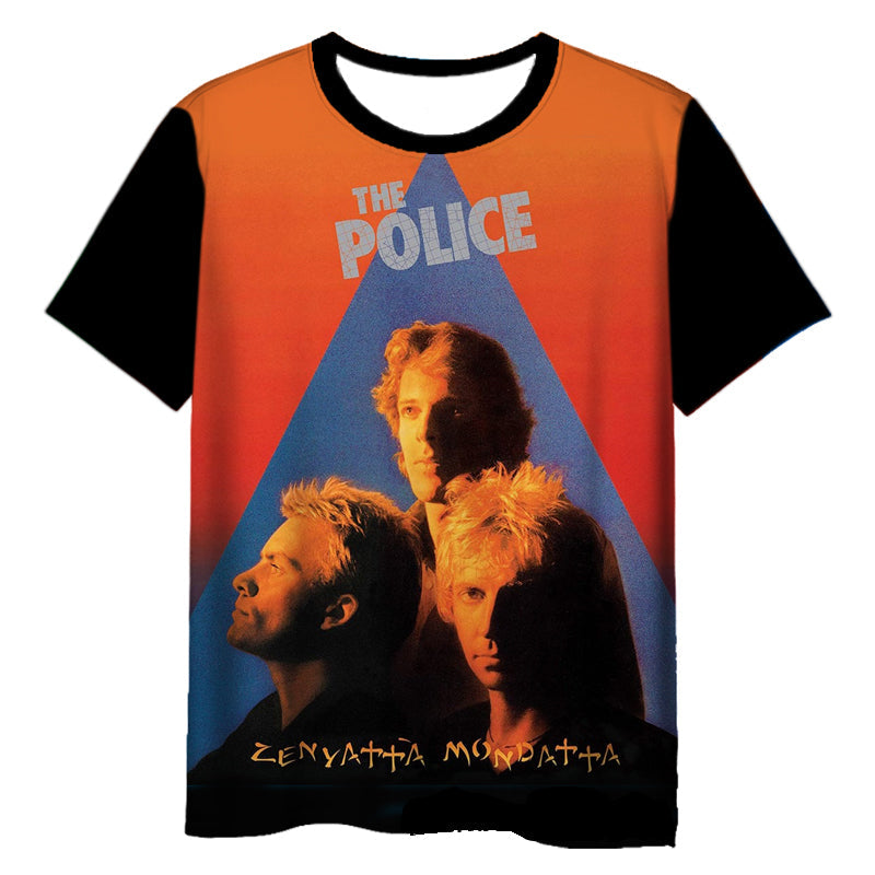 The Police Rock Band 3D Printed T-Shirt – Short Sleeve Hip Hop Harajuku Tee