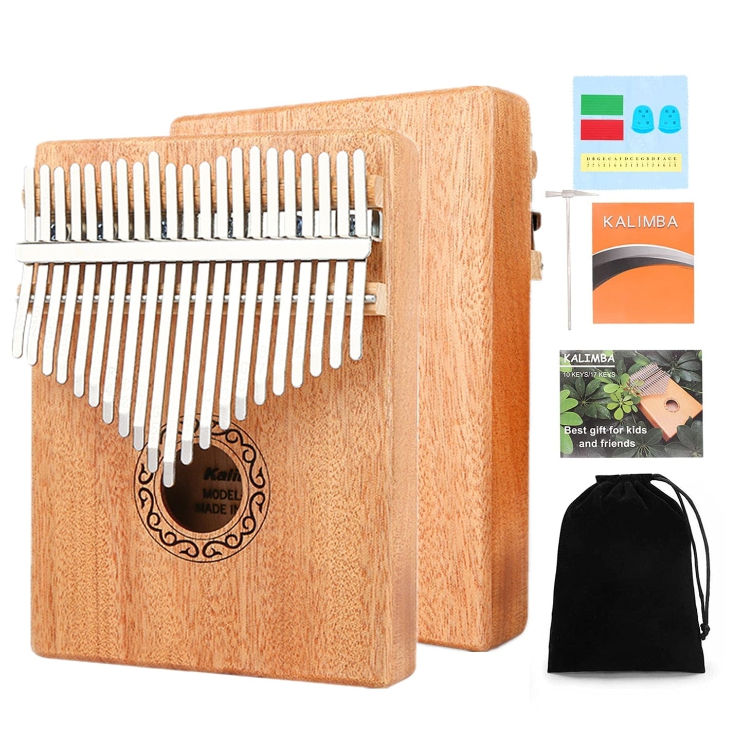 Kalimba Thumb Piano – 17 & 21 Key Mahogany Wood Finger Piano | Beginner to Pro | Music Gift for Kids & Adults