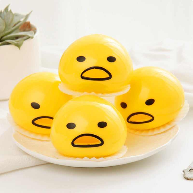 Vomiting Egg Yolk Squeeze Toy – Funny Anti-Stress Squishy Gadget for Kids & Adults