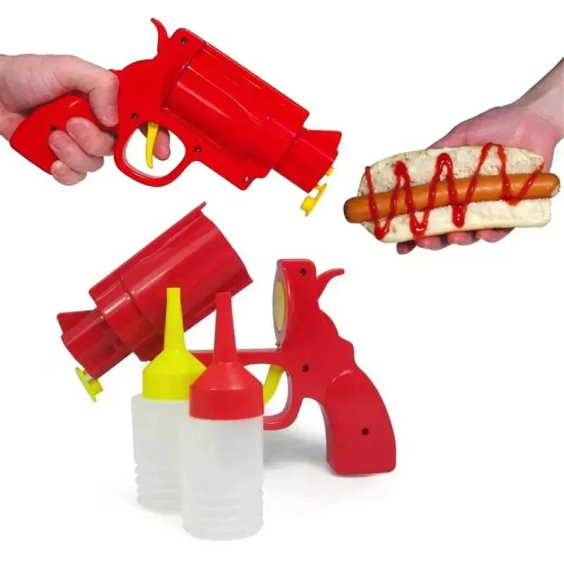 Condiment Dispenser Gun – Ketchup, Mustard & Sauce Squeeze Bottle for Kitchen & BBQ