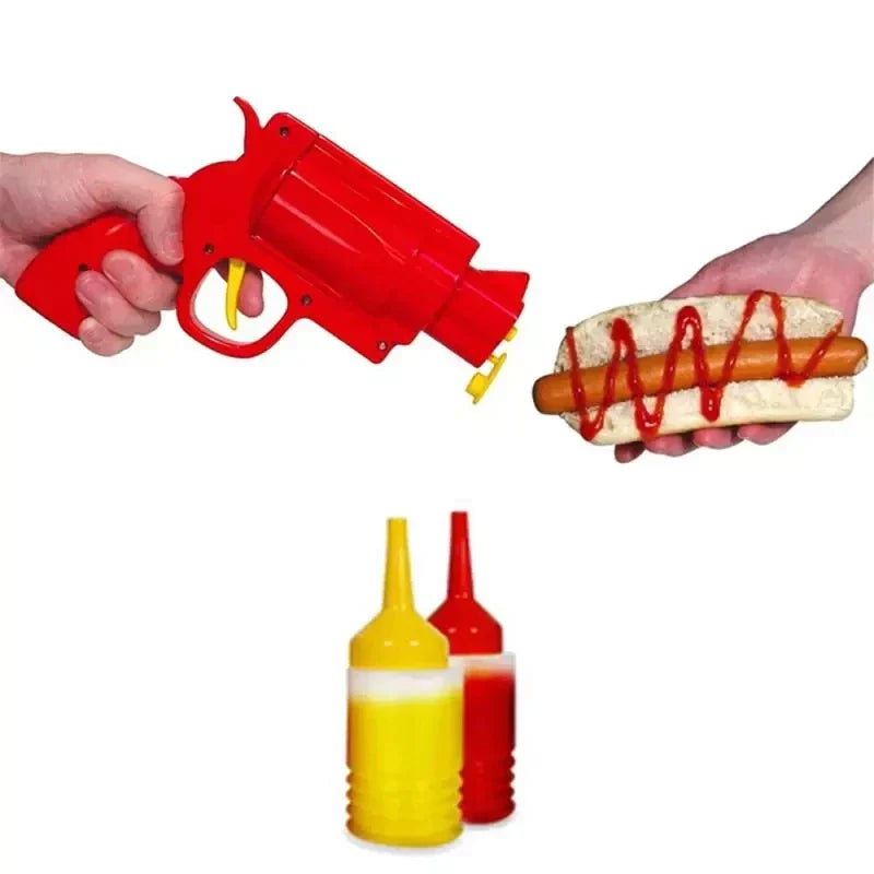 Condiment Dispenser Gun – Ketchup, Mustard & Sauce Squeeze Bottle for Kitchen & BBQ