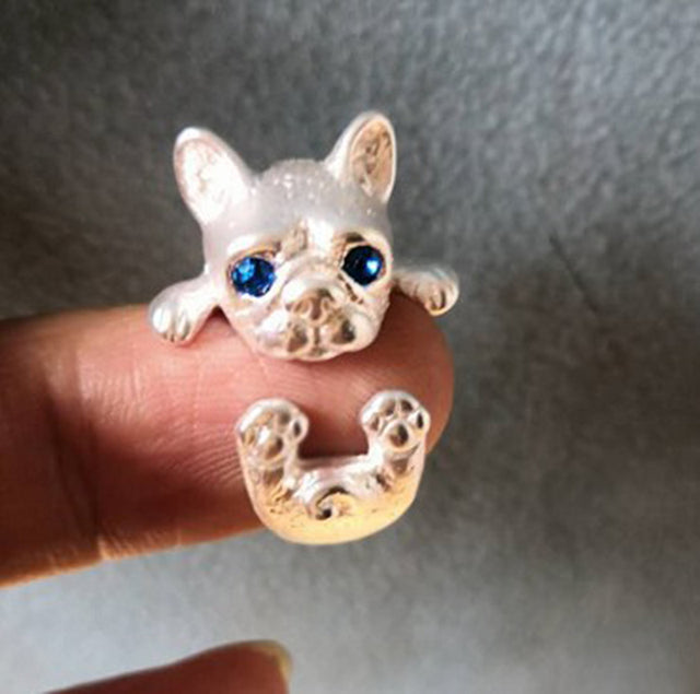 Japanese Style Cute Cat Ring – Blue Rhinestone Eyes Simplicity Fashion Jewellery for Men & Women