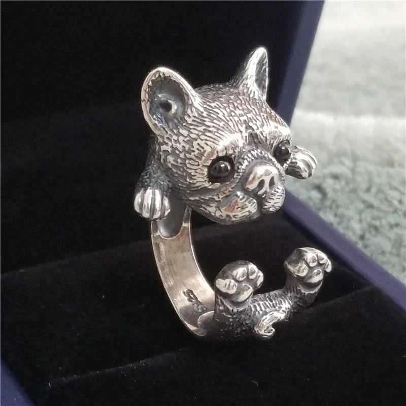 Japanese Style Cute Cat Ring – Blue Rhinestone Eyes Simplicity Fashion Jewellery for Men & Women
