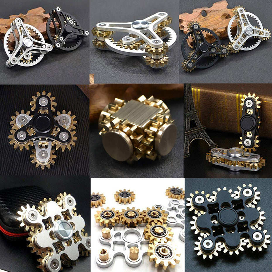 Metal Gear Fidget Spinner – EDC Hand Spinner with R188 Bearing | 3, 4 & 9 Gear Styles