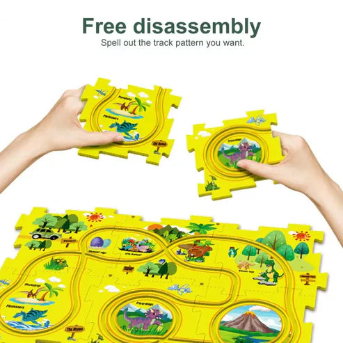 Rail Car Puzzle Toy | Flexible Railway Track Set for Kids & Toddlers