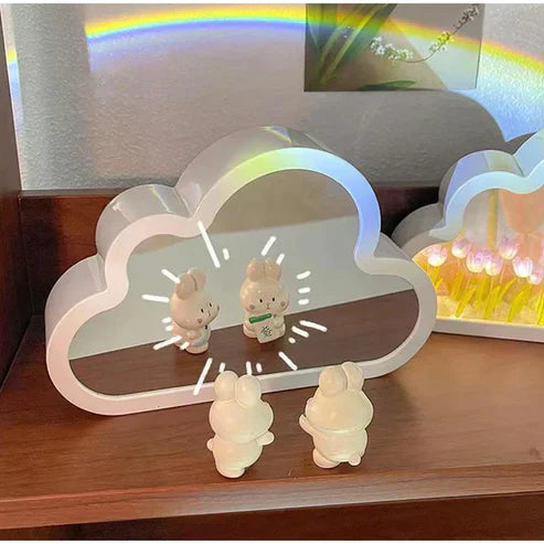 Tulip Mirror Night Light – Elegant Floral LED Bedroom Lamp