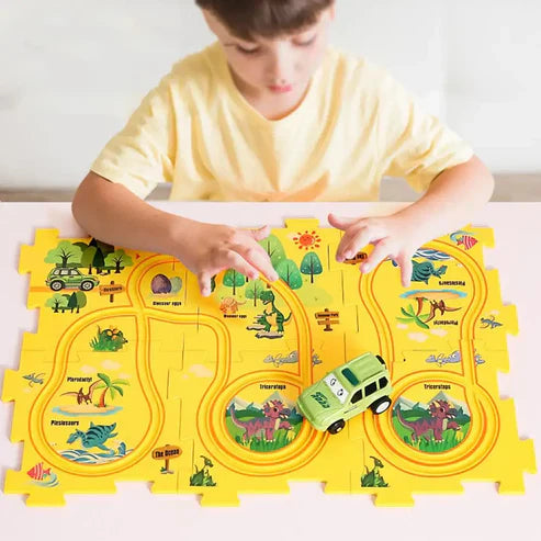 Rail Car Puzzle Toy | Flexible Railway Track Set for Kids & Toddlers