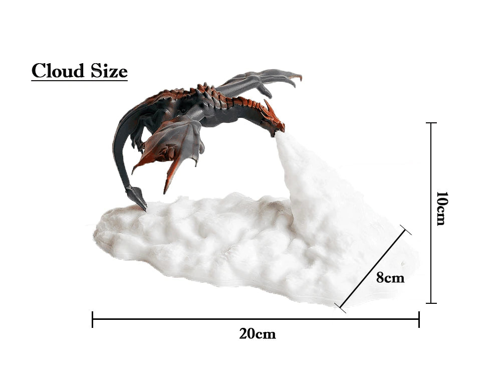 3D Printed Dragon LED Night Light – Colour-Changing Touch Lamp | Fire & Ice Dragon | Kids & Home Decor Gift