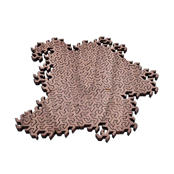 3D Brain-Teaser Wooden Fractal Puzzle – Challenging Mind Game for Adults & Kids