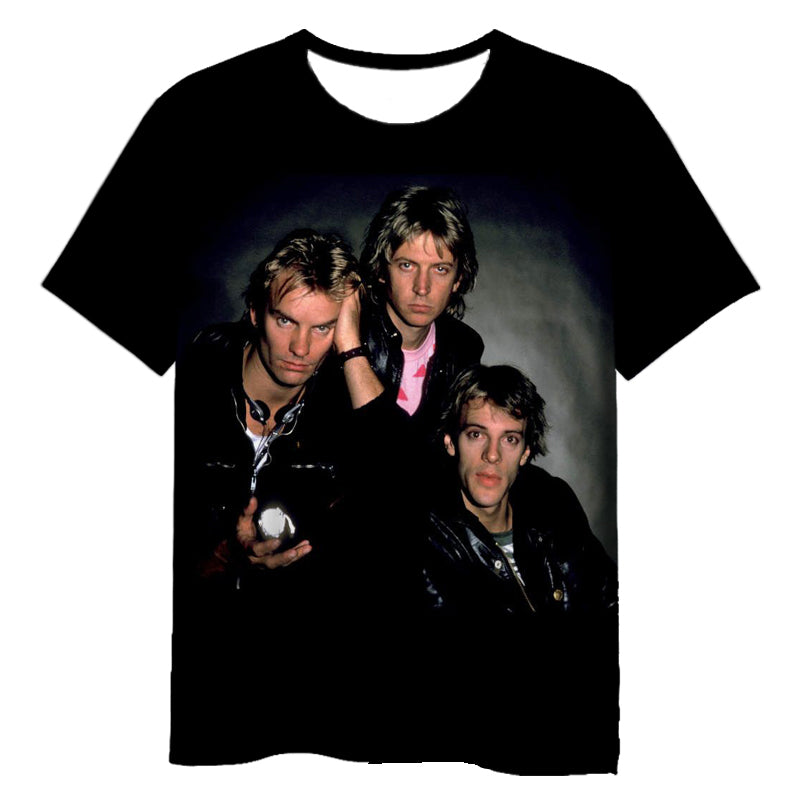 The Police Rock Band 3D Printed T-Shirt – Short Sleeve Hip Hop Harajuku Tee
