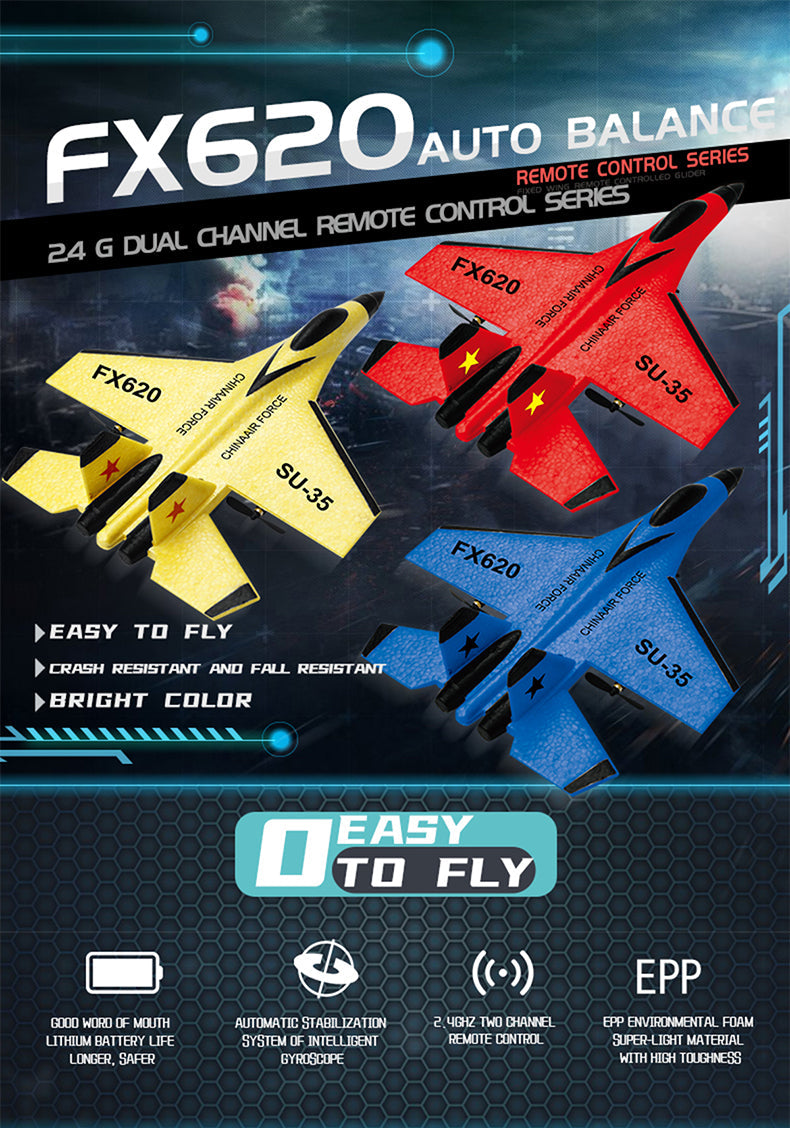 RC Foam Aircraft SU-35 – Remote Control Fighter Jet Plane Toy for Kids & Adults
