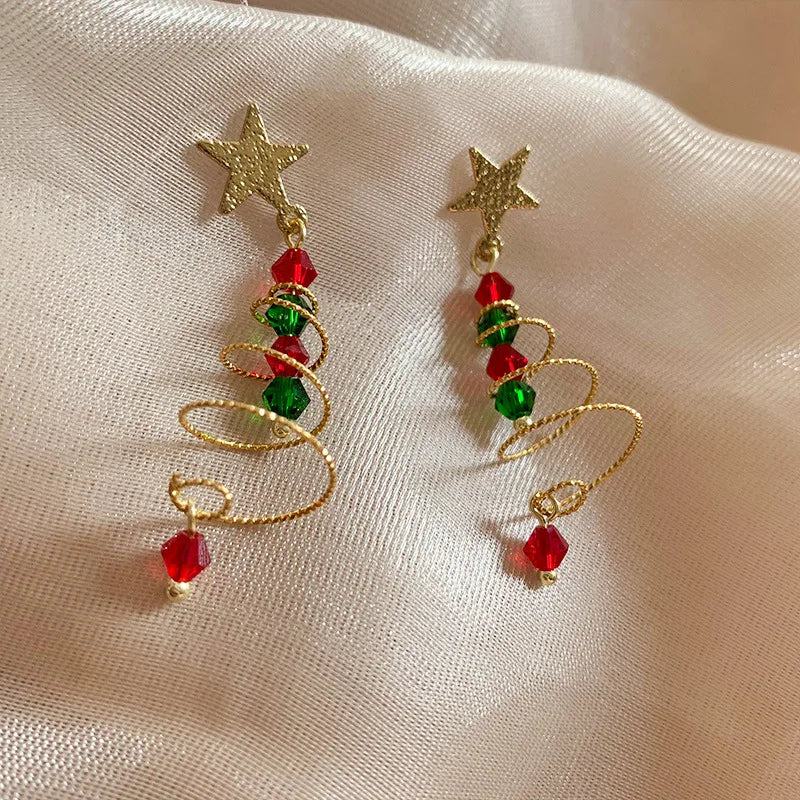 Christmas Snowman Earrings - Festive Bells Dangle Drop Earrings for Women