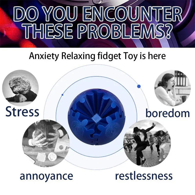 Anti-Anxiety Gear Sphere Stress Relief Toy – Fidget Ball
