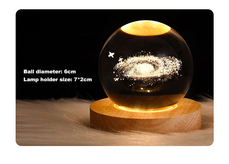 Glowing Planetary Galaxy Astronaut Crystal Ball Night Light