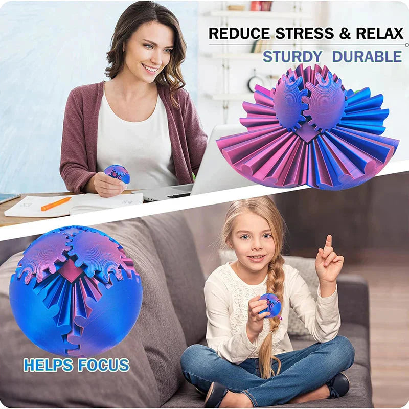 Anti-Anxiety Gear Sphere Stress Relief Toy – Fidget Ball