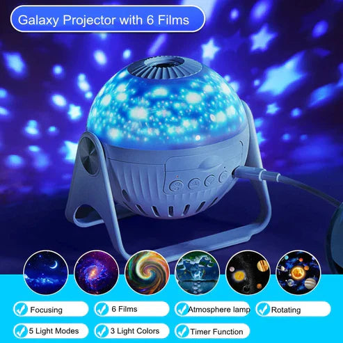 Planetarium Galaxy Night Light Projector – 360° Rotating Star & Nebula Projector for Bedroom, Kids & Home Decor