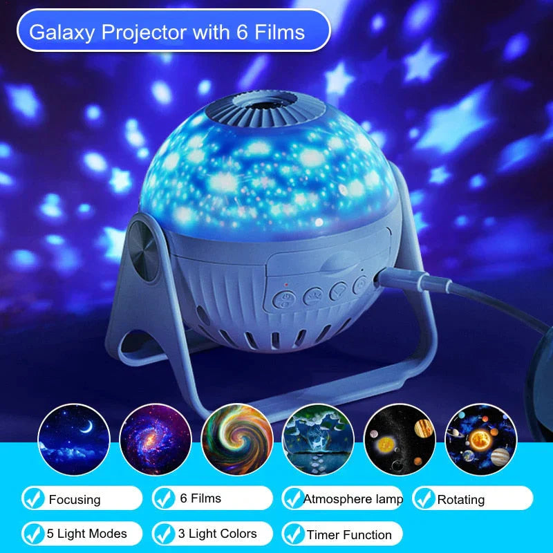 Planetarium Galaxy Night Light Projector – 360° Rotating Star & Nebula Projector for Bedroom, Kids & Home Decor