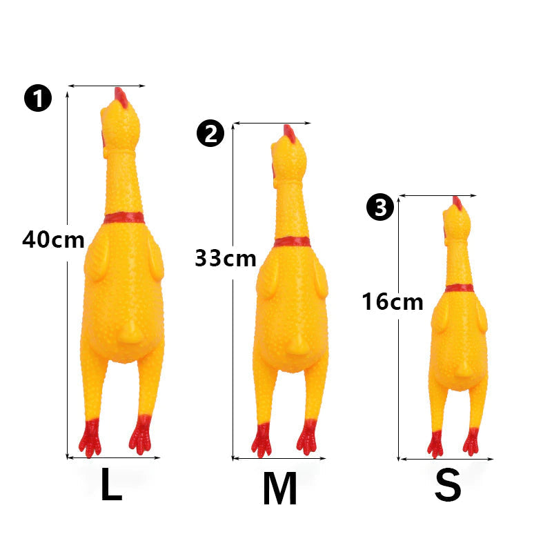 Funny Screaming Chicken Squeaky Toy – Rubber Pet Toy for Dogs & Stress Relief