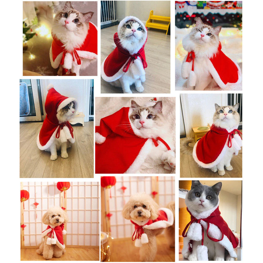 Cat Santa Cosplay Costume – Festive Christmas Outfit for Cats | Small, Medium & Large