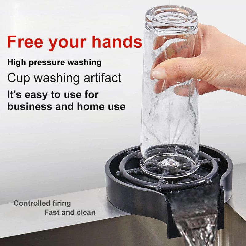 Faucet Glass Rinser – Automatic Sink-Mounted Cup & Bottle Washer