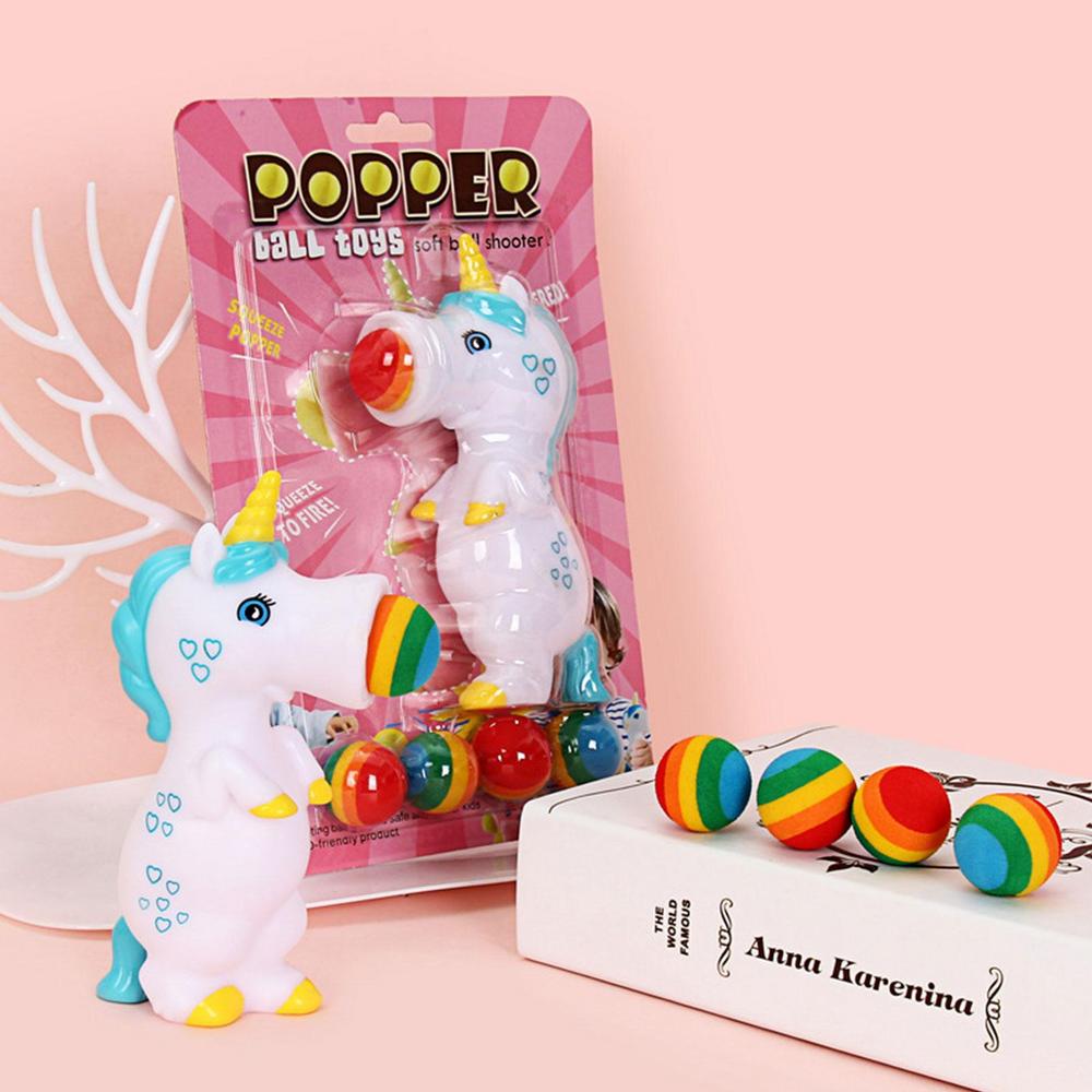 Unicorn Squeeze & Shoot Foam Ball Popper – Shoots Up to 20 Feet | Kids Indoor & Outdoor Toy
