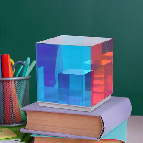 RGB 3D Acrylic Night Lamp – Cube, Pyramid & Diamond LED Table Light