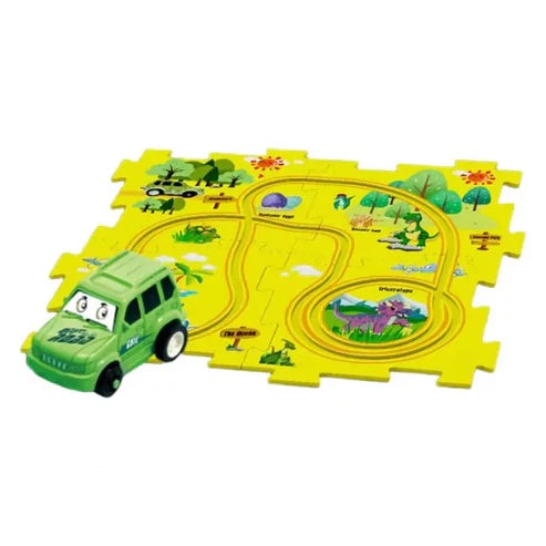 Rail Car Puzzle Toy | Flexible Railway Track Set for Kids & Toddlers
