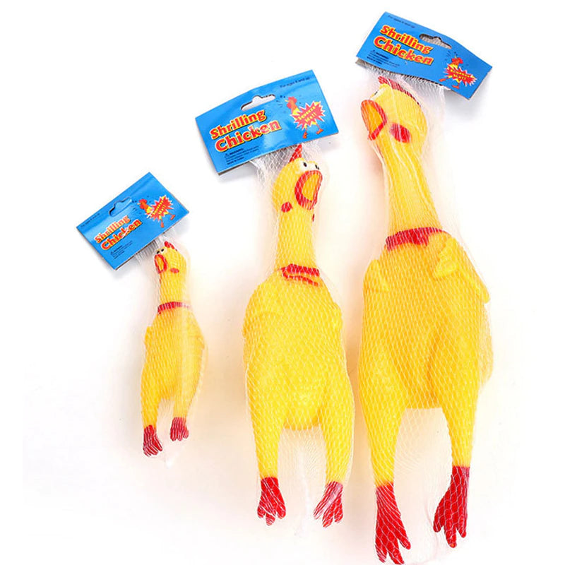 Funny Screaming Chicken Squeaky Toy – Rubber Pet Toy for Dogs & Stress Relief