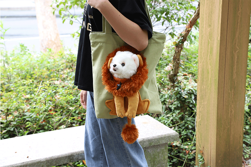 Lion Shape Pet Carrier Bag – Exposed Head Backpack for Cats & Small Dogs