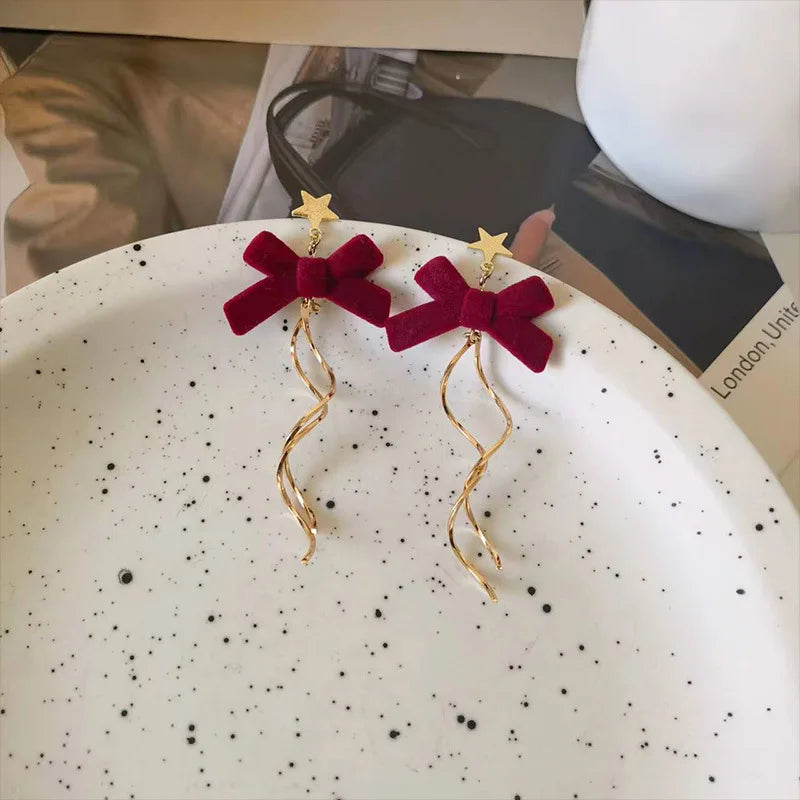 Christmas Snowman Earrings - Festive Bells Dangle Drop Earrings for Women