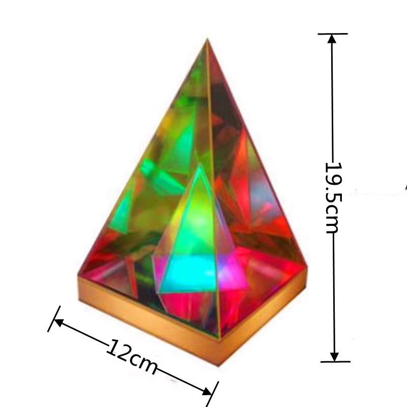 RGB 3D Acrylic Night Lamp – Cube, Pyramid & Diamond LED Table Light