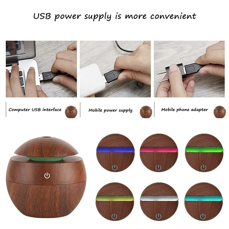 Mushroom Humidifier & Essential Oil Diffuser 130ml – USB Ultrasonic Aroma Diffuser | Home & Office Air Purifier