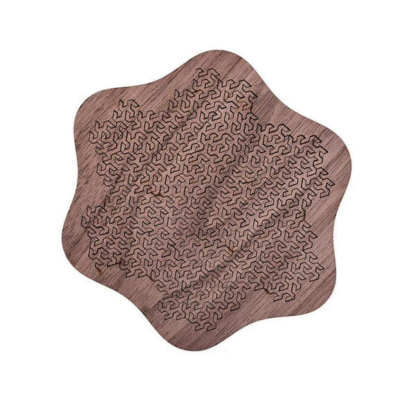 3D Brain-Teaser Wooden Fractal Puzzle – Challenging Mind Game for Adults & Kids
