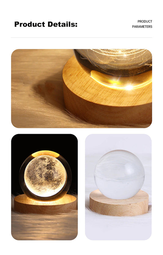 Glowing Planetary Galaxy Astronaut Crystal Ball Night Light