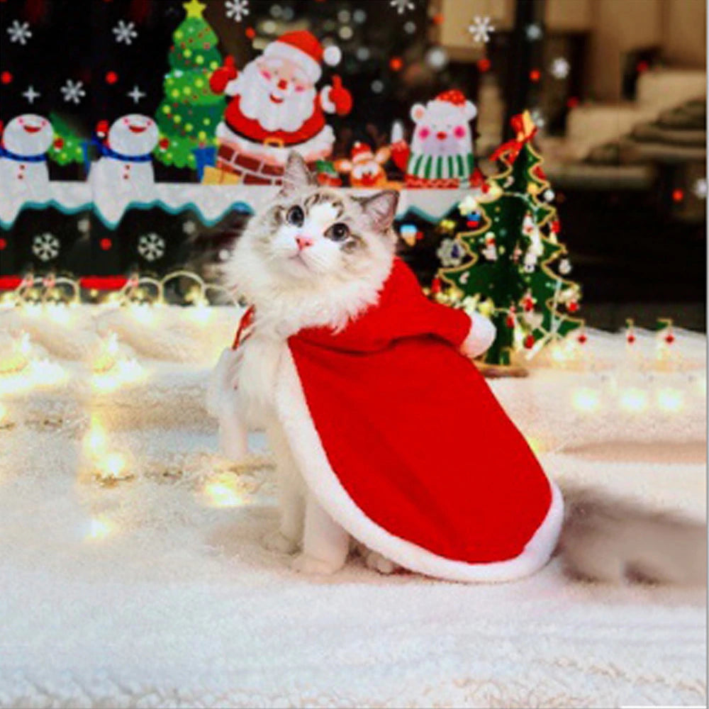 Cat Santa Cosplay Costume – Festive Christmas Outfit for Cats | Small, Medium & Large
