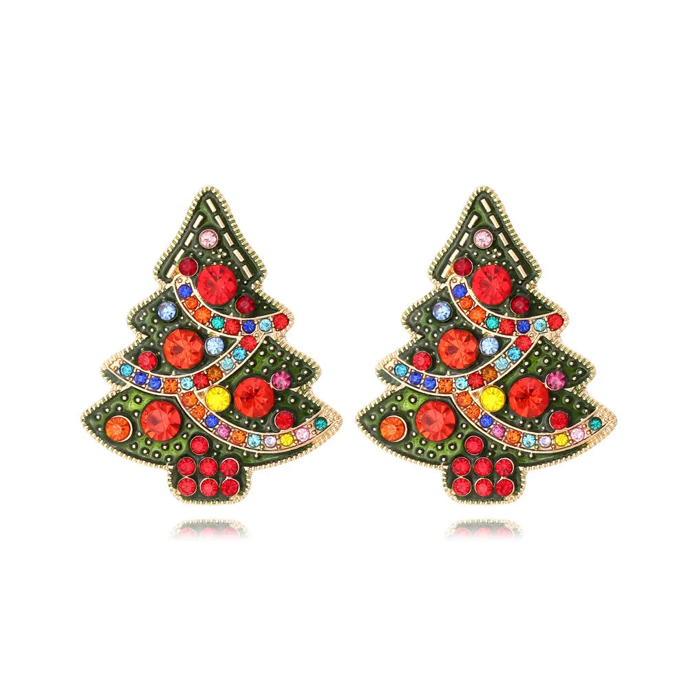 Christmas Snowman Earrings - Festive Bells Dangle Drop Earrings for Women