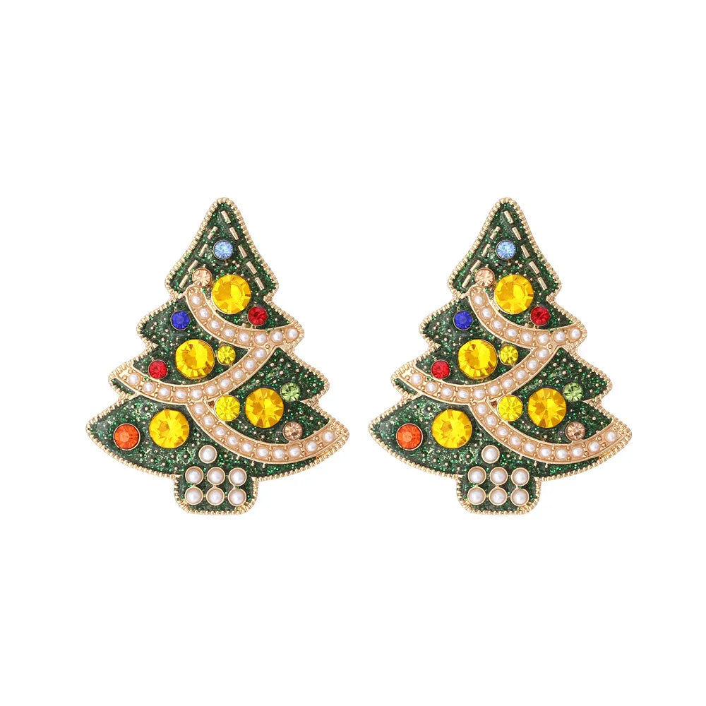 Christmas Snowman Earrings - Festive Bells Dangle Drop Earrings for Women