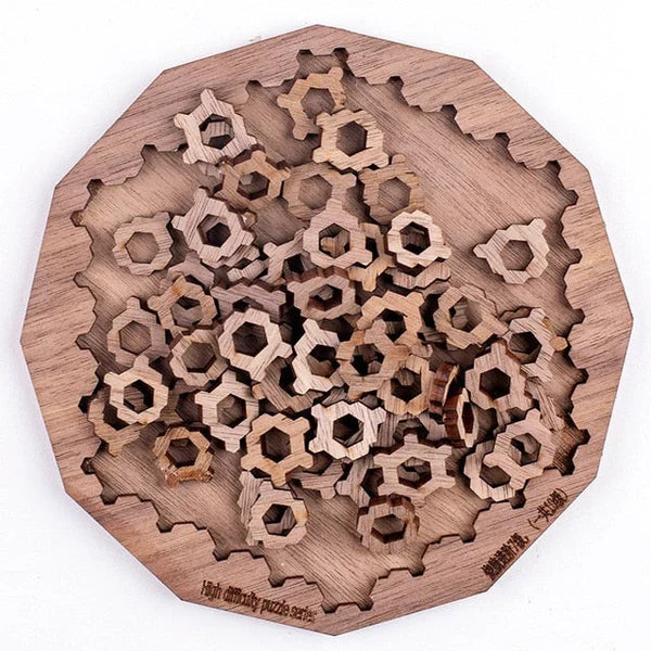 3D Brain-Teaser Wooden Fractal Puzzle – Challenging Mind Game for Adults & Kids