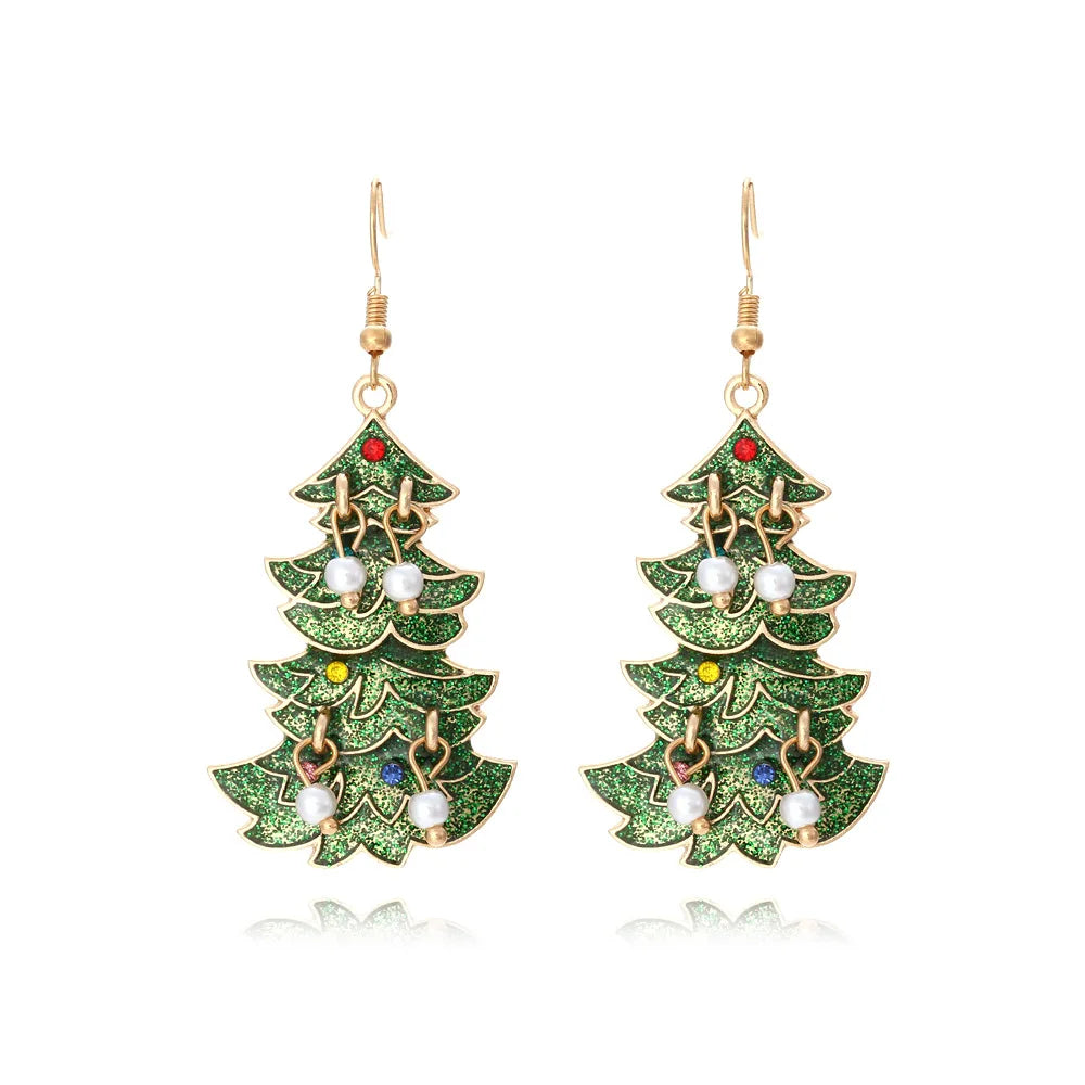 Christmas Snowman Earrings - Festive Bells Dangle Drop Earrings for Women