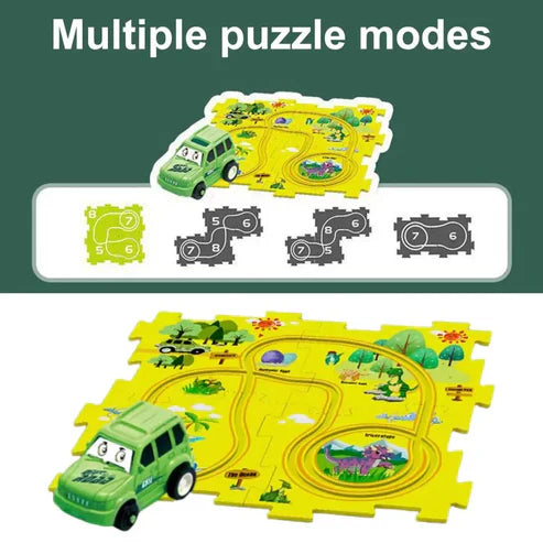 Rail Car Puzzle Toy | Flexible Railway Track Set for Kids & Toddlers