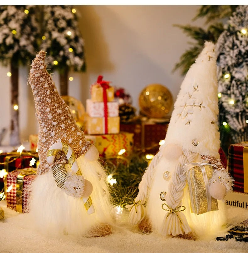 Christmas Gnome Elf Doll - 30cm LED Light Holiday Decoration