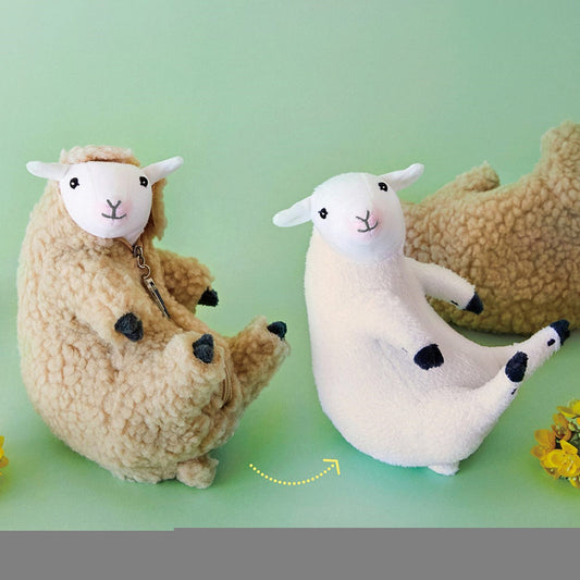 Lovely Sheep Alpaca Plush Toy – 16cm Removable Wool Coat Stuffed Animal Doll