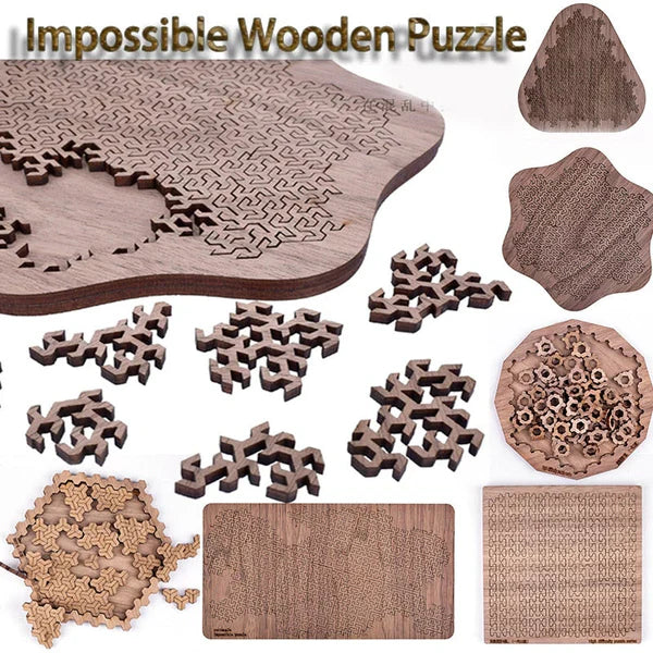 3D Brain-Teaser Wooden Fractal Puzzle – Challenging Mind Game for Adults & Kids