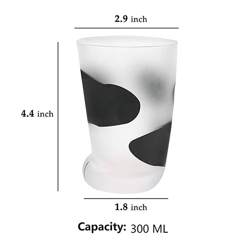 Cat Paw Glass Cup – 300ml Kawaii Frosted Cat Claw Coffee & Milk Cup