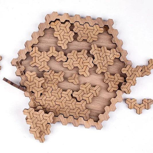 3D Brain-Teaser Wooden Fractal Puzzle – Challenging Mind Game for Adults & Kids