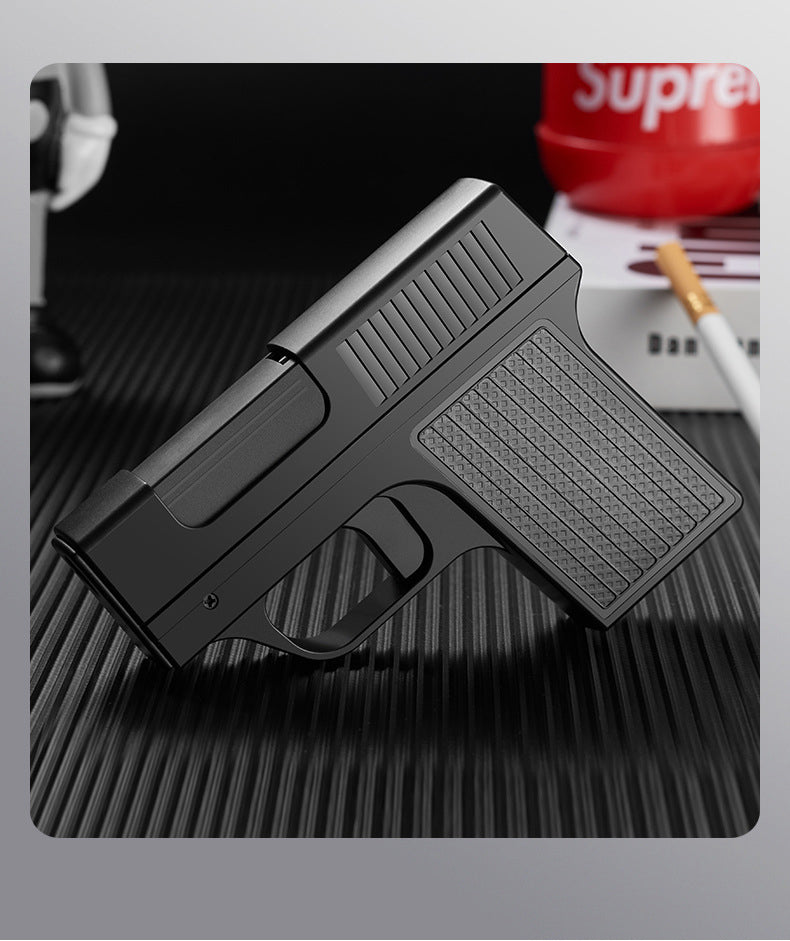 Gas Windproof Lighter Gun with Cigarette Case – 10-Cigarette Capacity Holder
