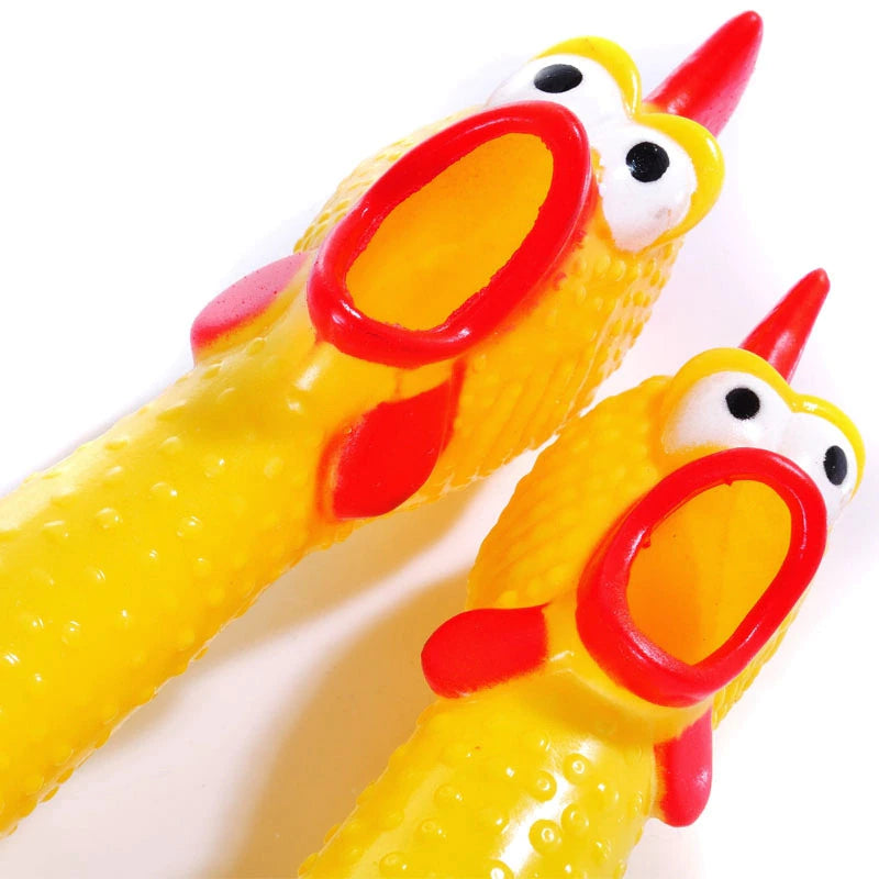 Funny Screaming Chicken Squeaky Toy – Rubber Pet Toy for Dogs & Stress Relief