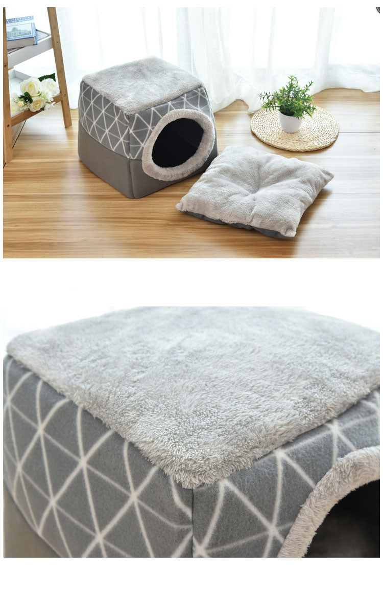 Soft Nest Pet Bed – Cosy Kennel Cushion for Cats & Dogs | Machine Washable